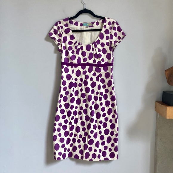Boden Dresses & Skirts - Boden Purple Polka Dot Empire Waist Dress
